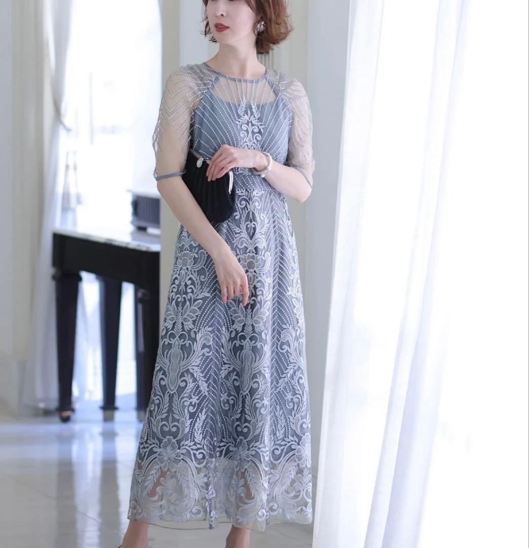 美品 Ｍ【PourVousお呼ばれミモレ丈&七分袖フォーマルオケージョン】