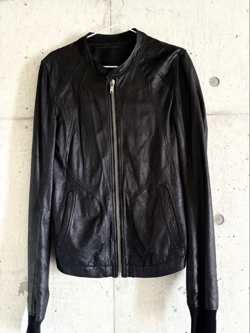 リックオウエンス　デストロイレザージャケット ブリスター　ブラック