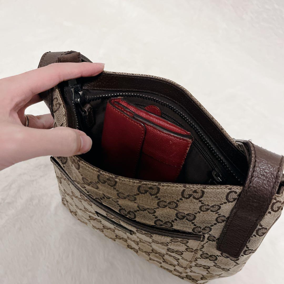 GUCCI GG柄キャンバス ショルダーバッグ ベージュ 122793