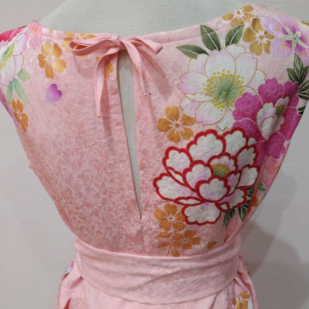 振袖　ロングワンピース　フレンチ　リボン紐付き