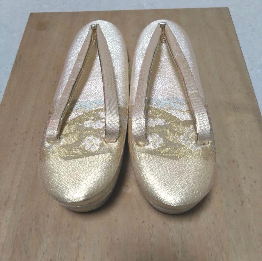 草履とバッグのセット Lサイズ ゴールド