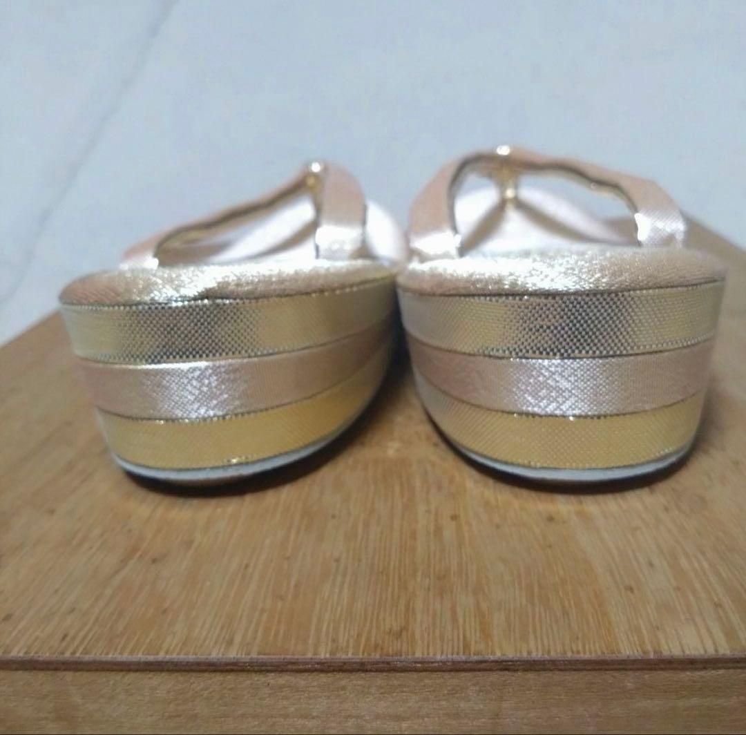 草履とバッグのセット Lサイズ ゴールド