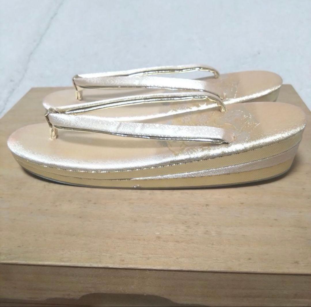 草履とバッグのセット Lサイズ ゴールド