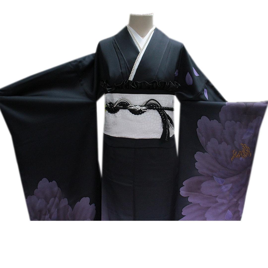 1点のみ！状態良好！170cm成人式振袖5点セット帯新品紫正絹フルセットIK00