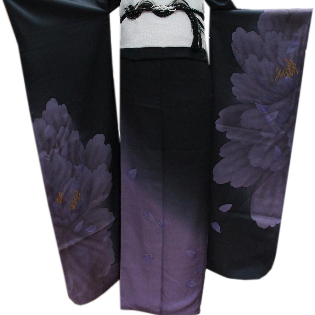 1点のみ！状態良好！170cm成人式振袖5点セット帯新品紫正絹フルセットIK00