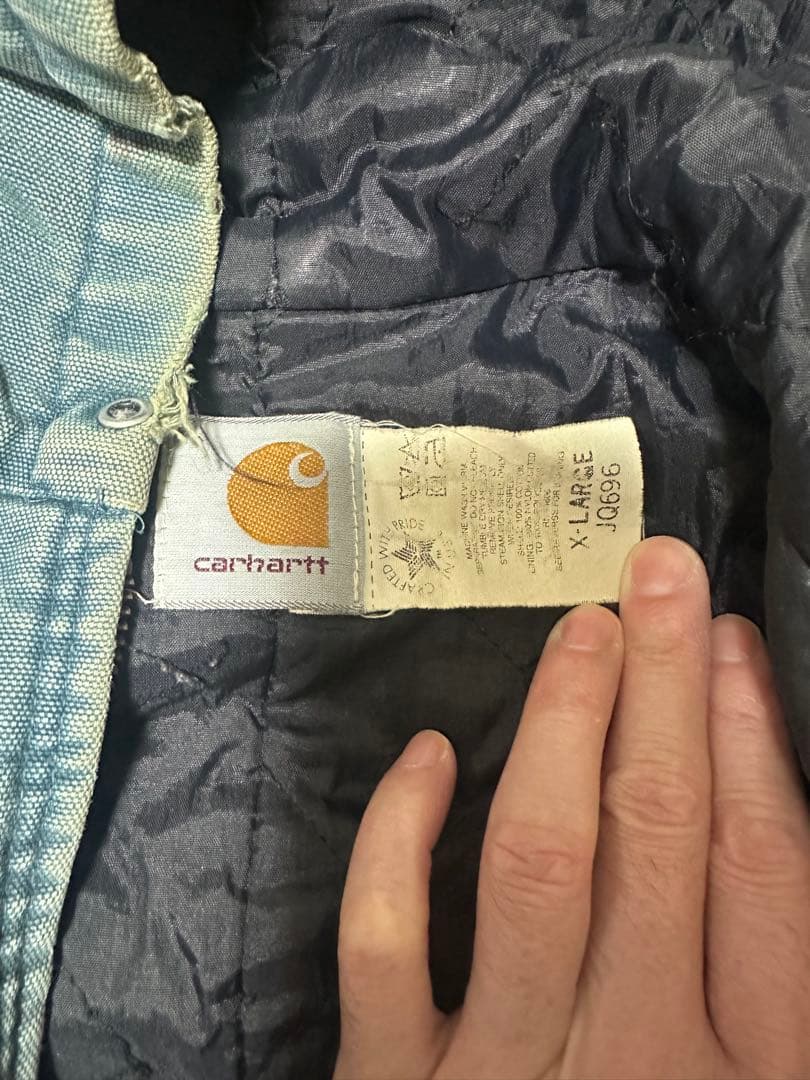 Carhartt フード付きジャケット LARGE デニムブルー