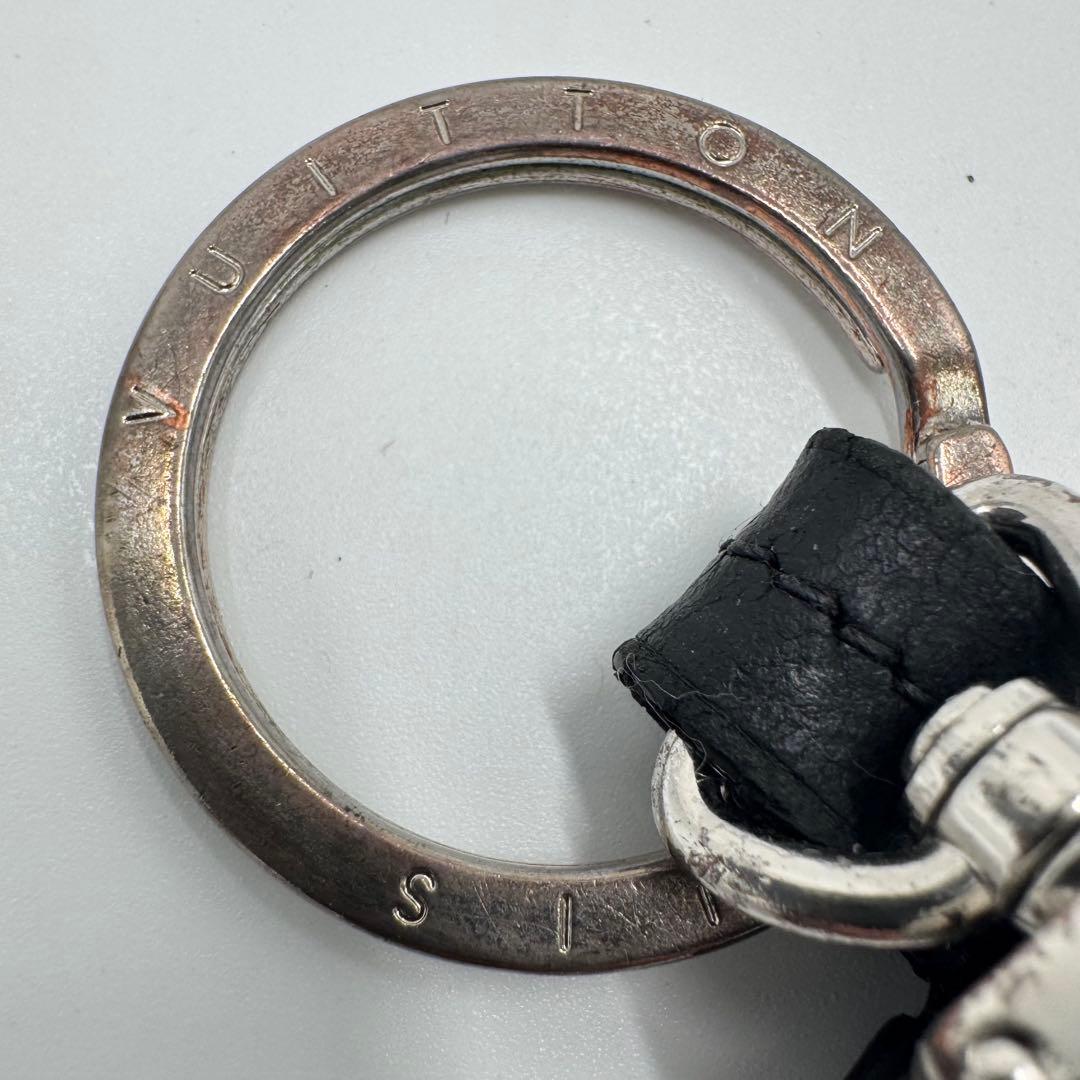 ルイヴィトン クロッシュクレ レザー キーリング バッグチャーム ブラック