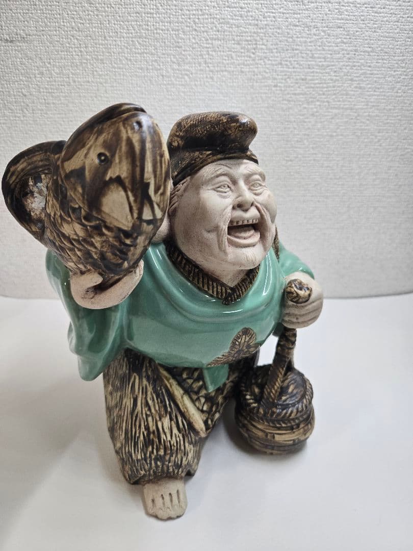 鯛持恵比寿　美術工芸　青磁　陶磁器　最終値下げ