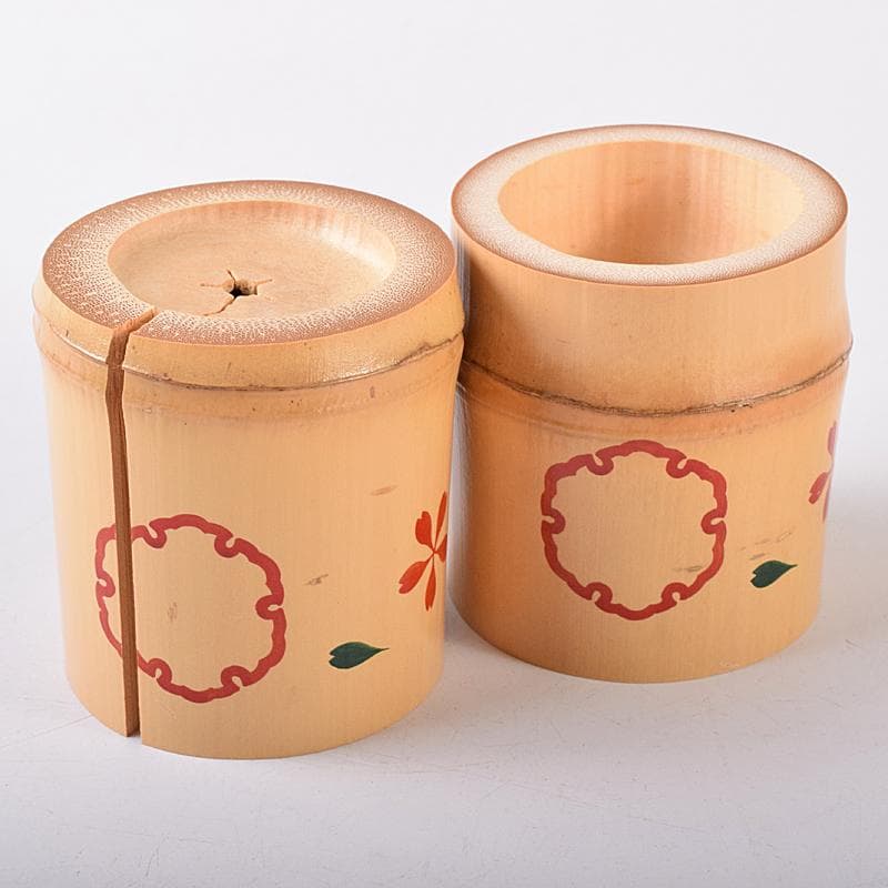 茶道具　古竹　雪月花　蓋置　一双　裏千家十四代淡々斎極め箱　V　R7979