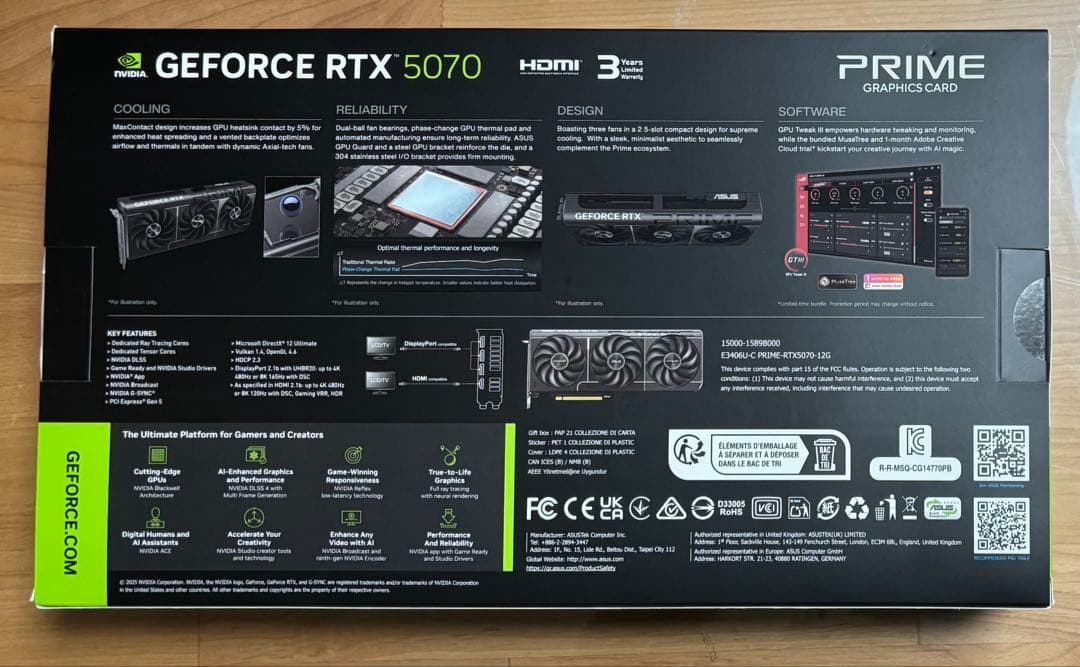 ASUS PRIME RTX5070 12G グラボ　グラフィックボード