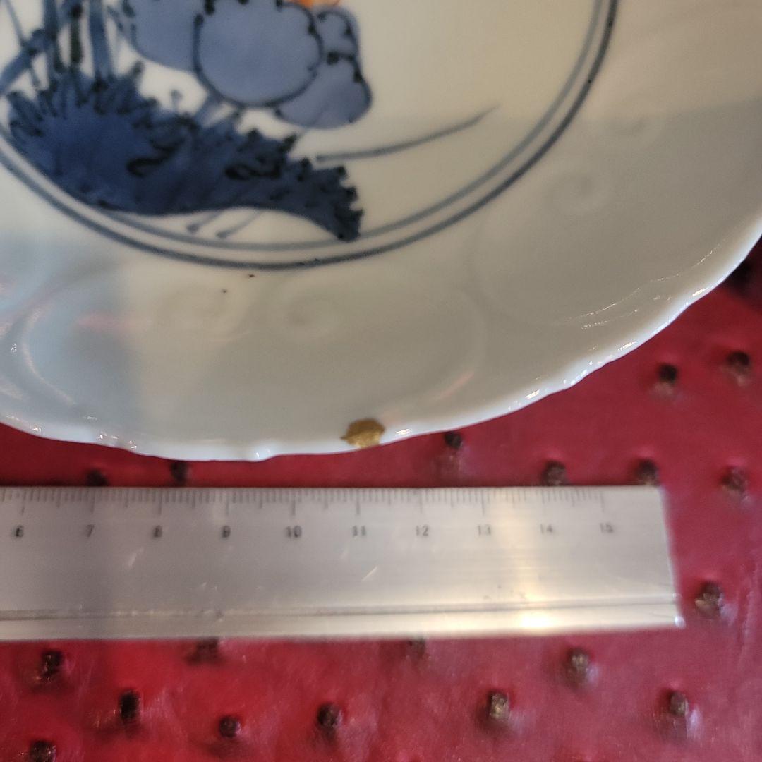 古九谷様式の牡丹紋の皿