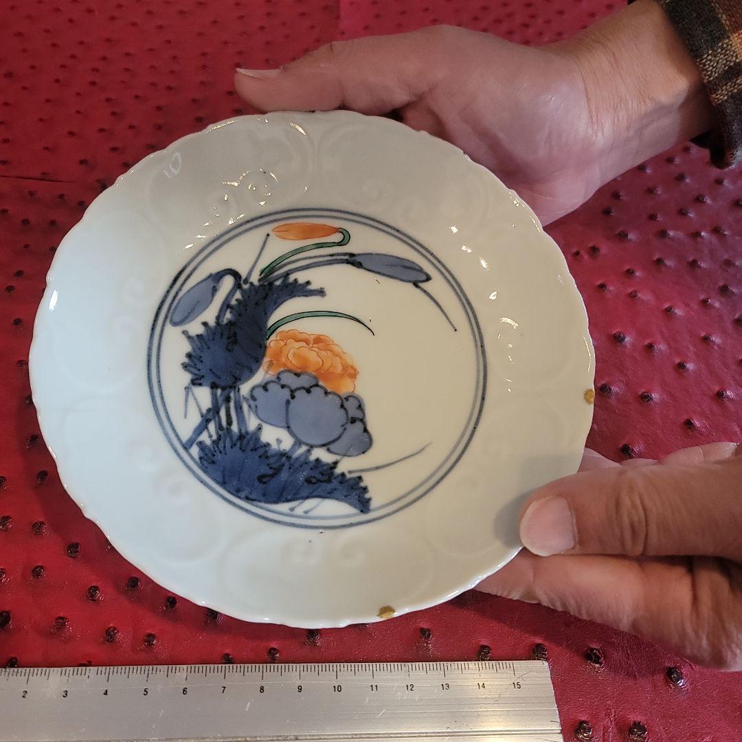 古九谷様式の牡丹紋の皿
