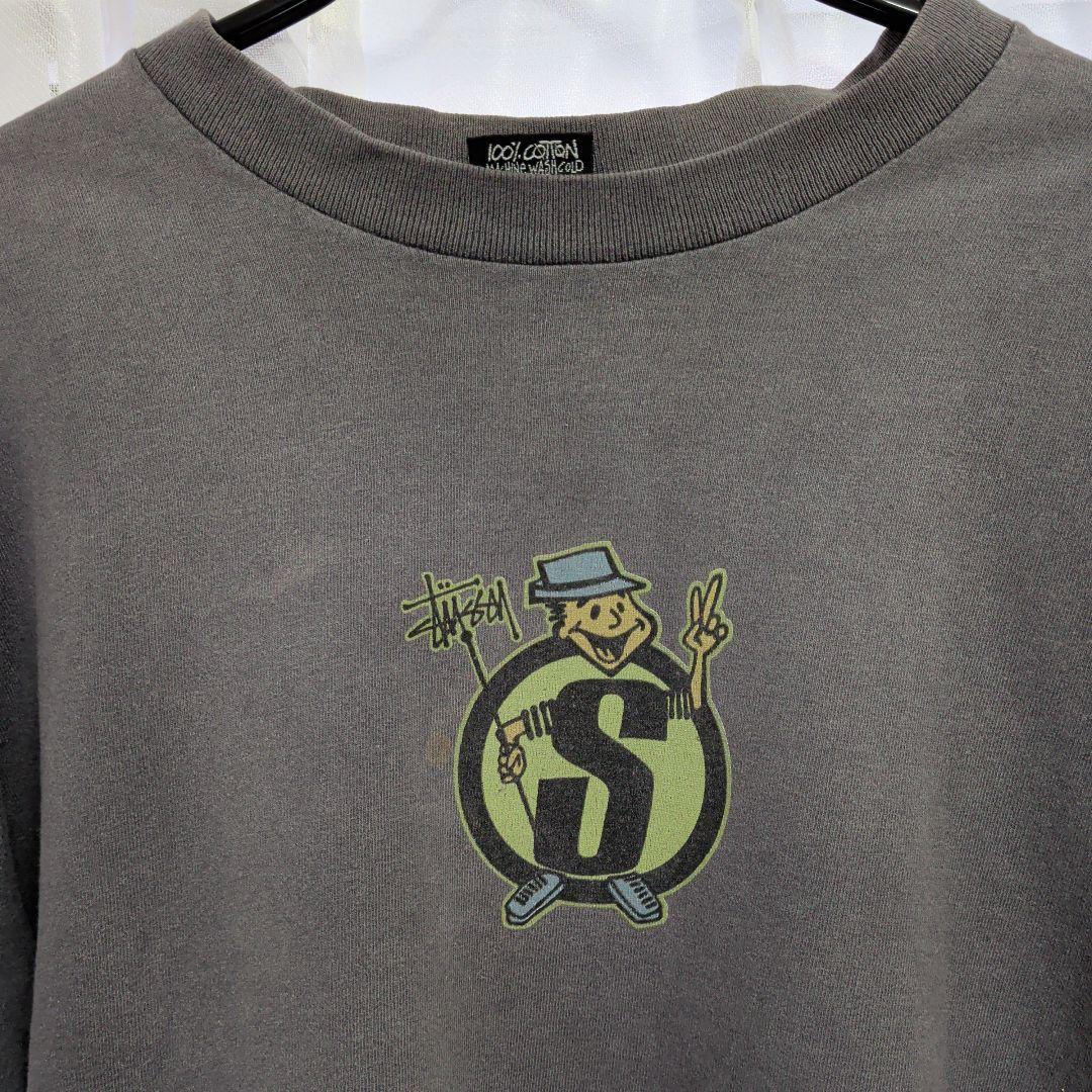 値下げ！Stussy 80s 後期 黒タグ グレー Tシャツ Mサイズ