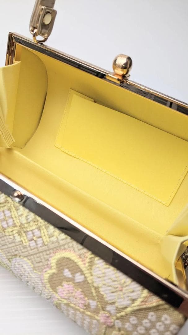 草履バッグセット 振袖 フォーマル 帯地 金 桜 フリーサイズ w48-5