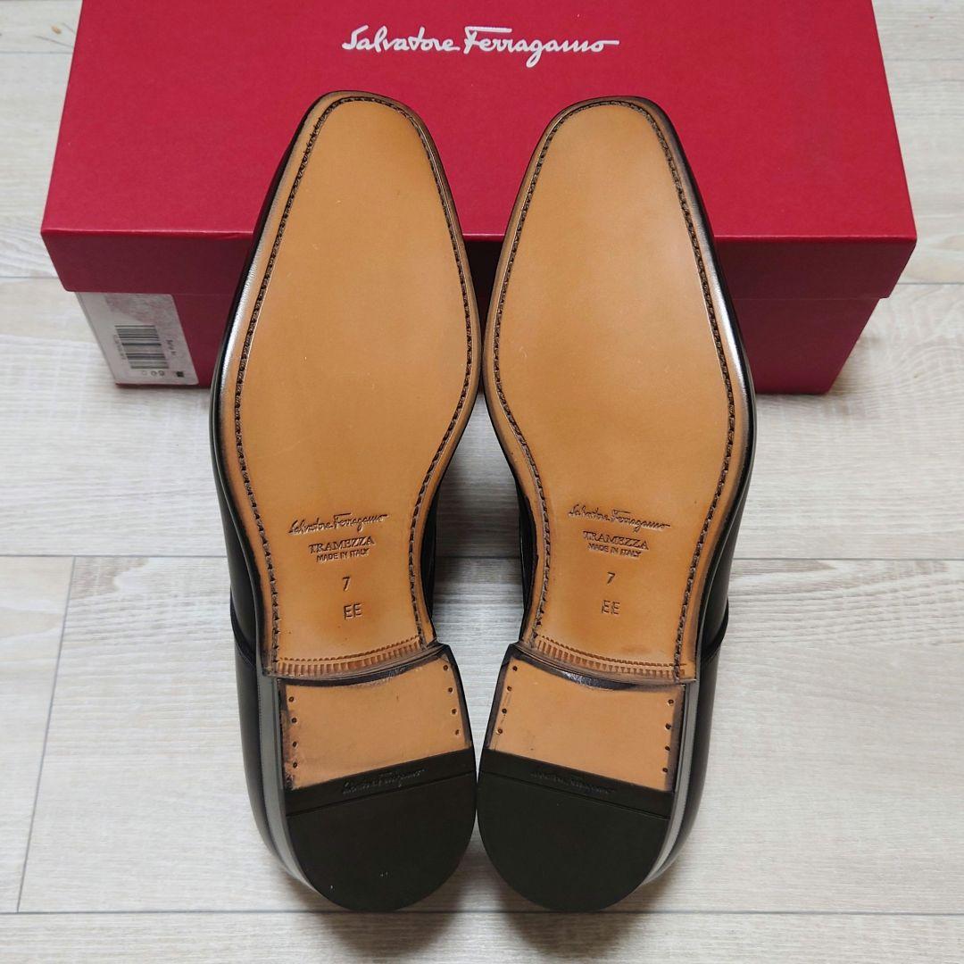 【サルヴァトーレフェラガモ】トラメッザ プレーントゥ ブラック US7未使用新品