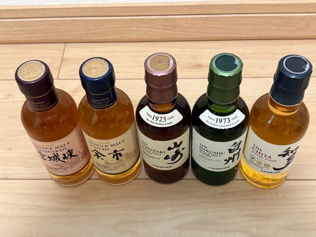 山崎、白州、知多、余市、宮城峡180ml 5本セット