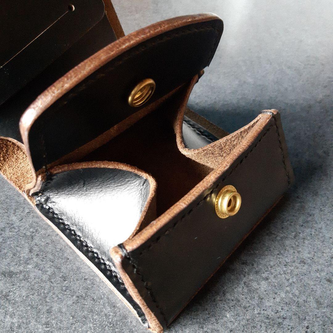 特厚★HORWEEN★クロムエクセル　二つ折り財布 オールブラック