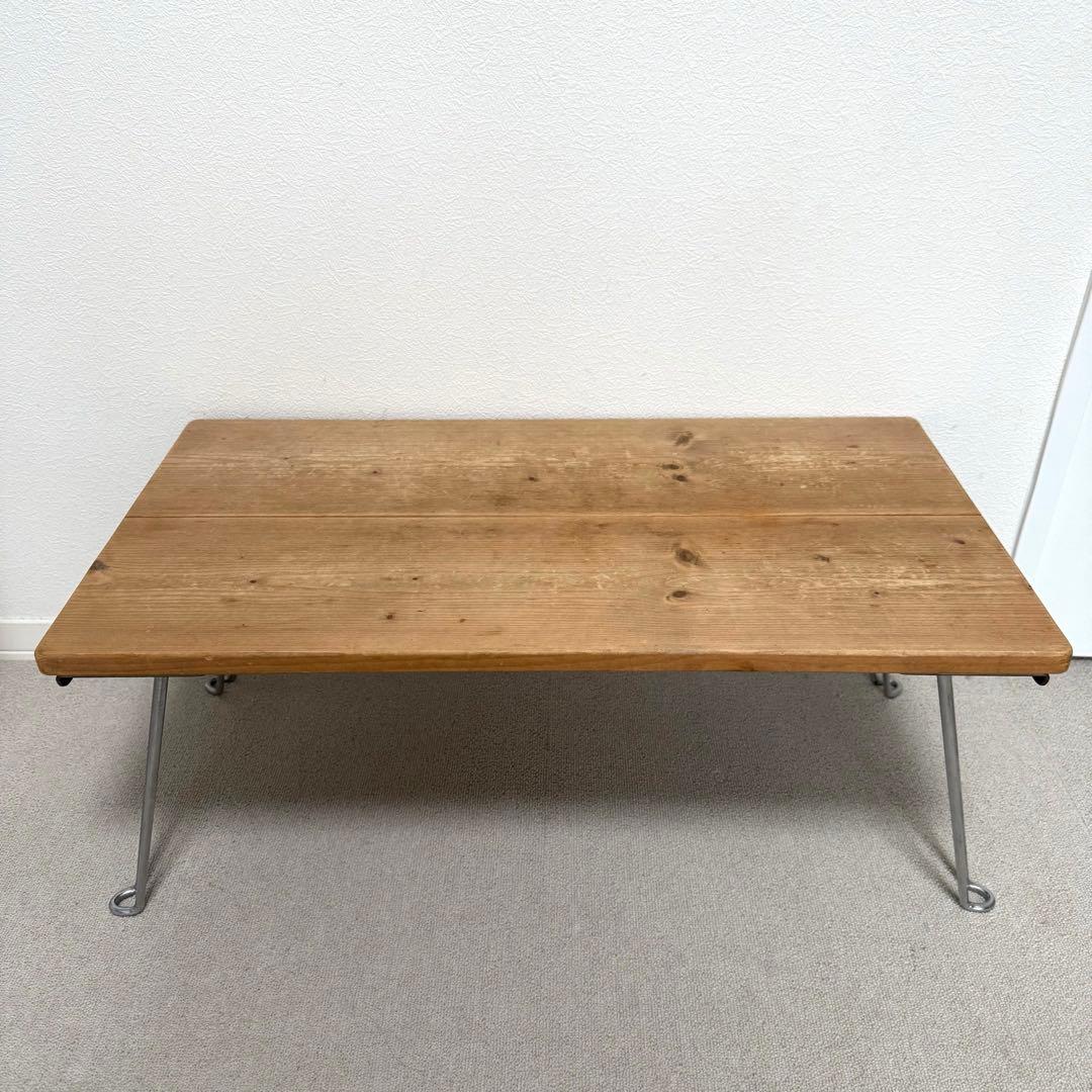 無垢材　折りたたみローテーブル