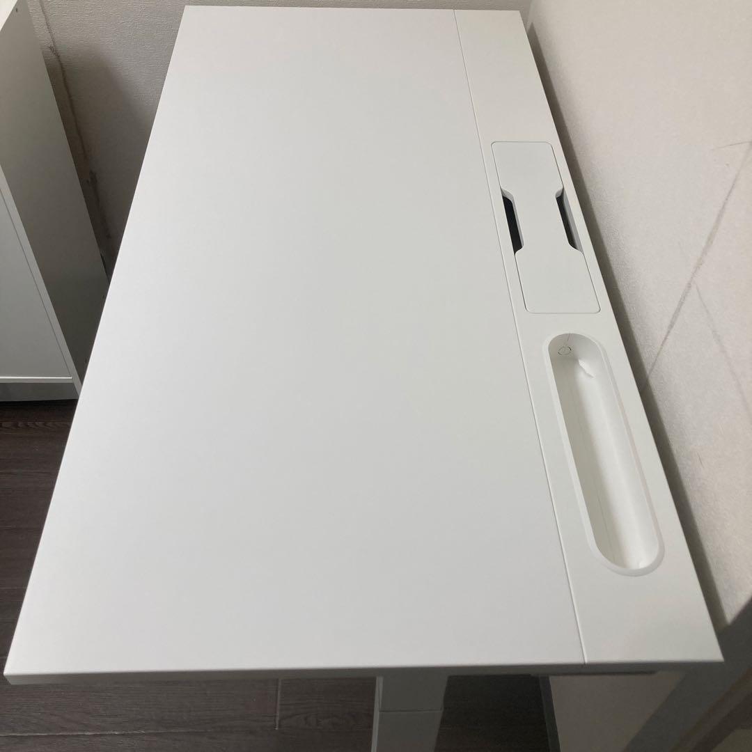 デスク IKEA ミッツォーン 120×60 ホワイト 高さ調節可能デスク