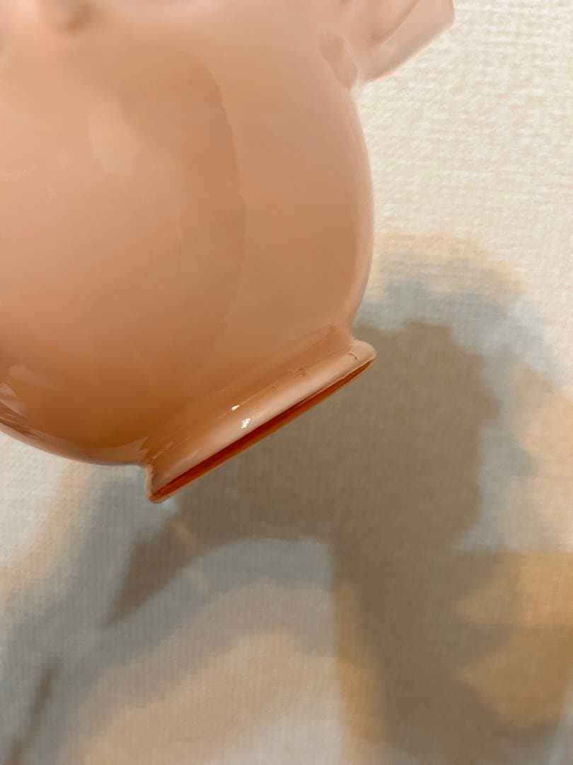 ビンテージ ピンク　ガラスボウル ダブルフリル フェントン