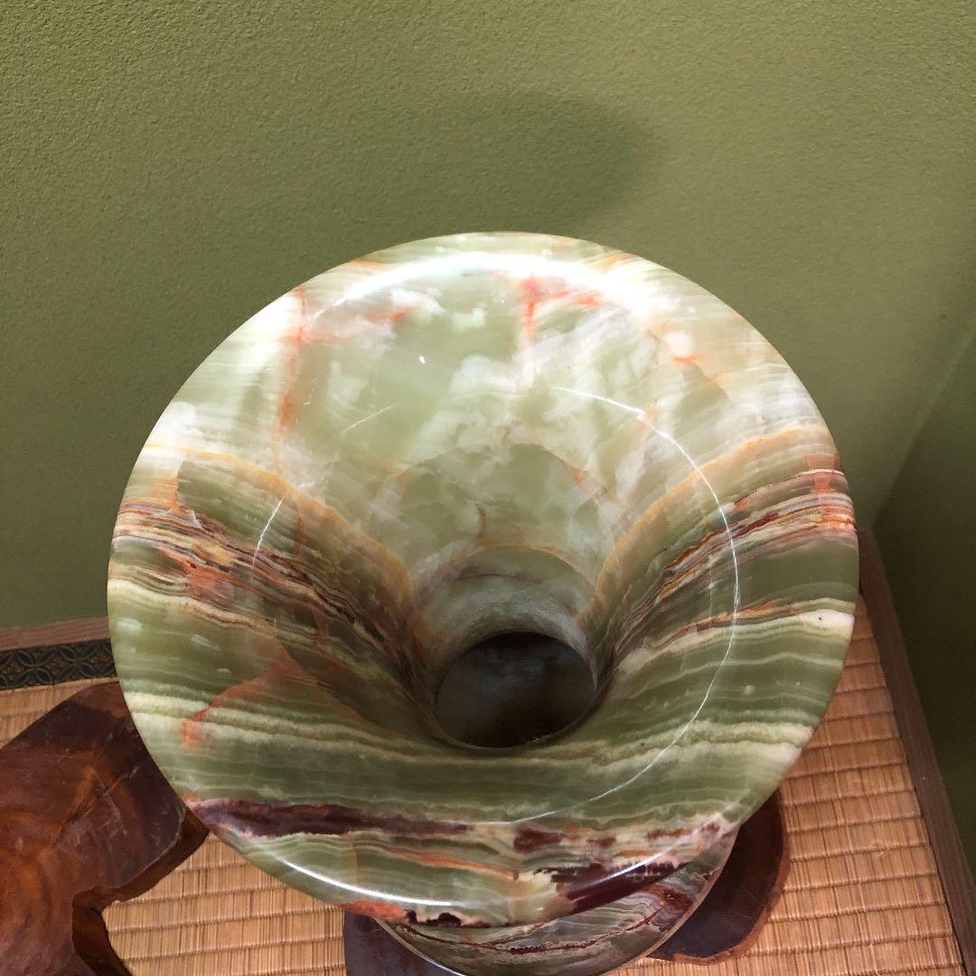 【お値下げ】超希少　オニキス特大サイズ　飾り壺　運気アップ　玄関飾り　床の間飾り