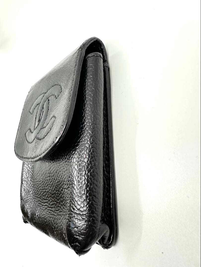 CHANEL シガレットケース　キャビアスキン　ブラック