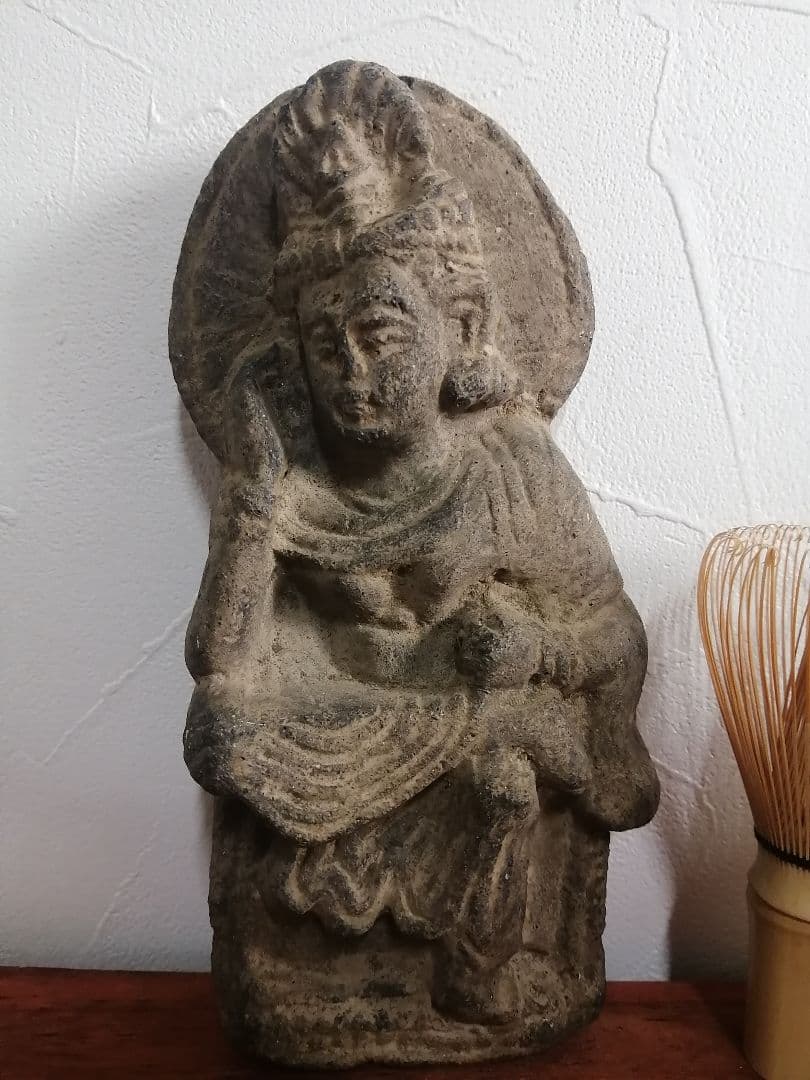 貴重 仏教 ガンダーラ 石仏 菩薩像 4世紀頃