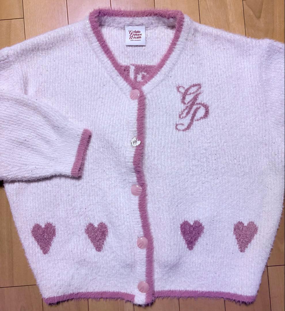 ジェラートピケ ラメフェザーカーディガン＆ショートパンツ