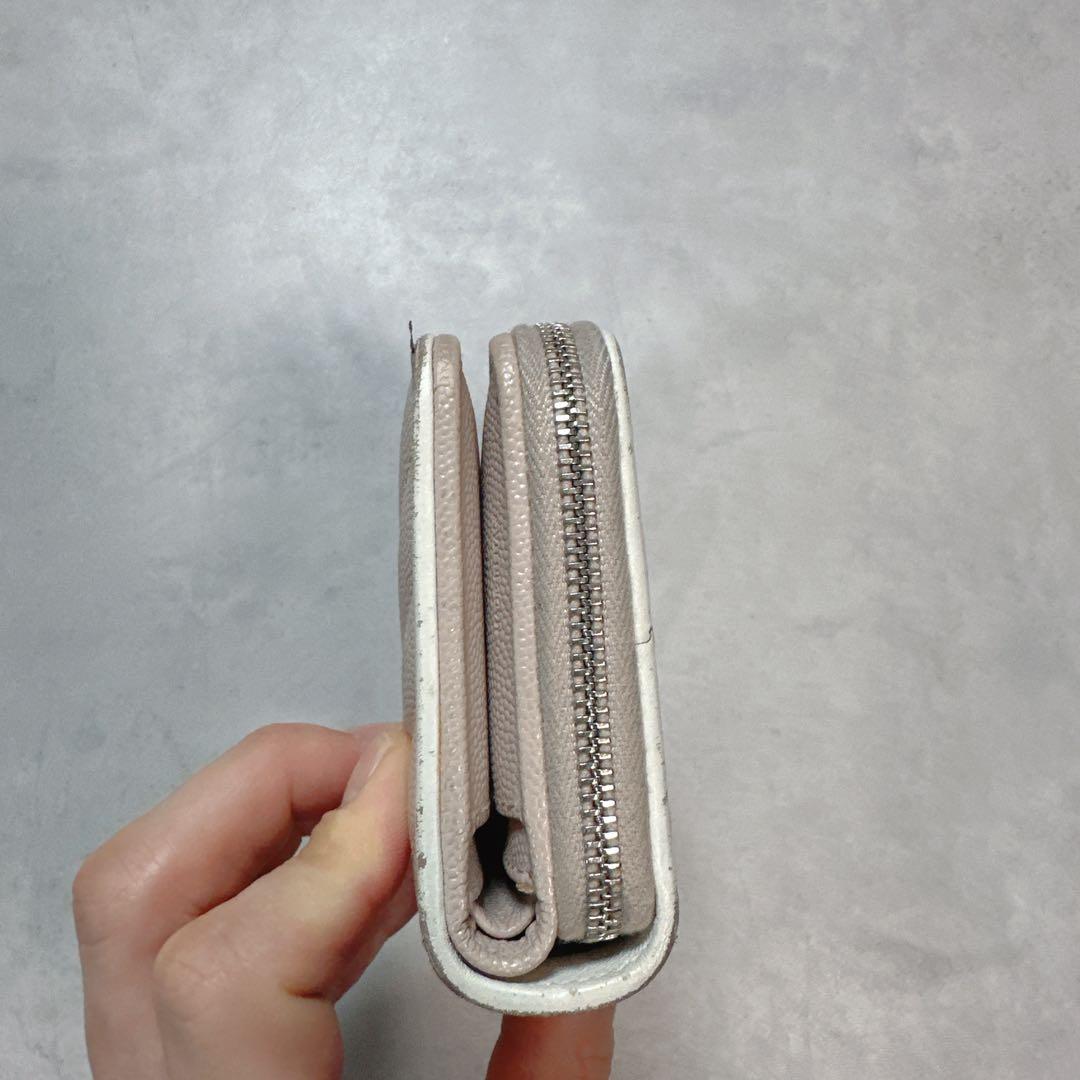 SAINT LAURENT サンローラン キルティングYSL金具 財布 ベージュ