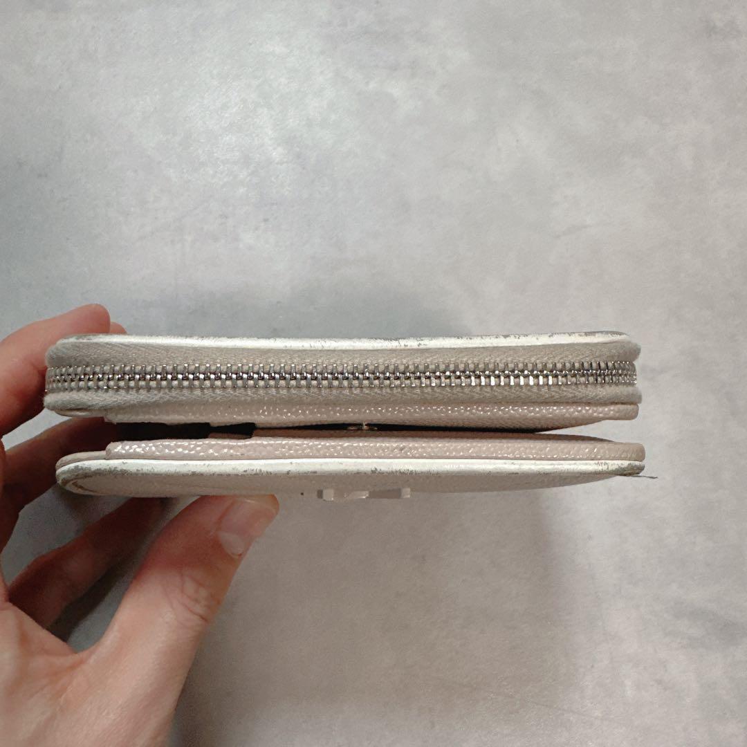 SAINT LAURENT サンローラン キルティングYSL金具 財布 ベージュ