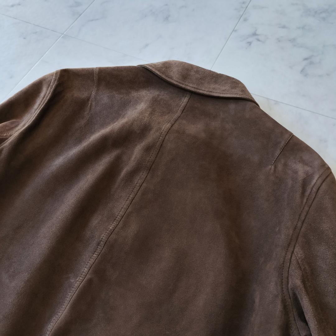 サルバトーレフェラガモ スエードモトブルゾン 50 L レザージャケット 羊革