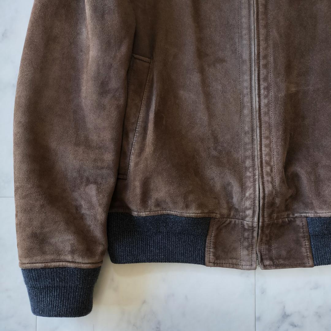 サルバトーレフェラガモ スエードモトブルゾン 50 L レザージャケット 羊革