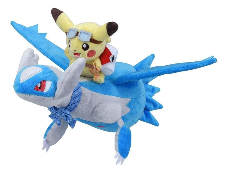 ラティアスとラティオスに乗って旅をするピカチュウ ぬいぐるみ