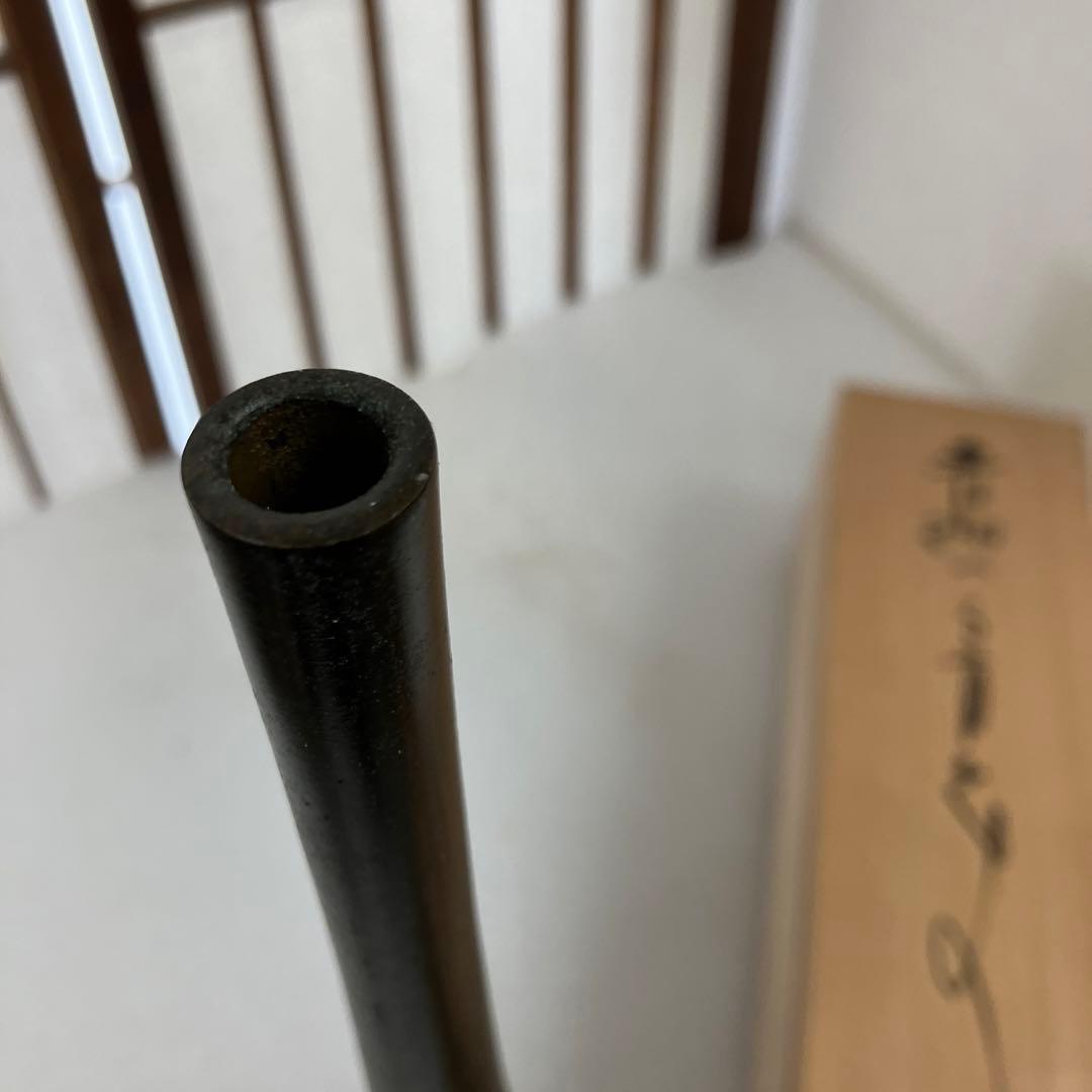 華道道具　花入　青銅つる首花入　N338HL