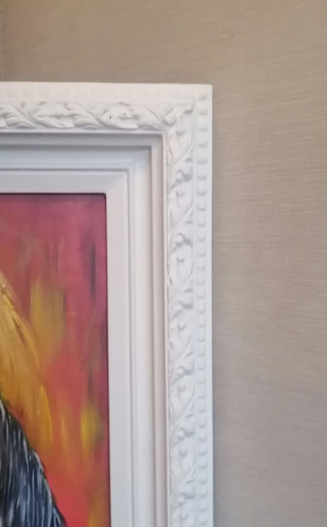 さく　　絵画　額縁　油彩画