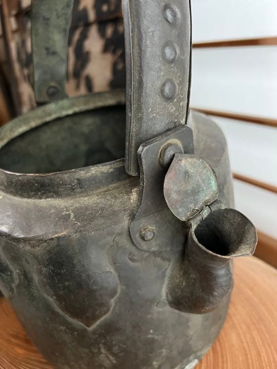 お値下げ　特大サイズ　やかん　薬缶　金属製　アンティーク