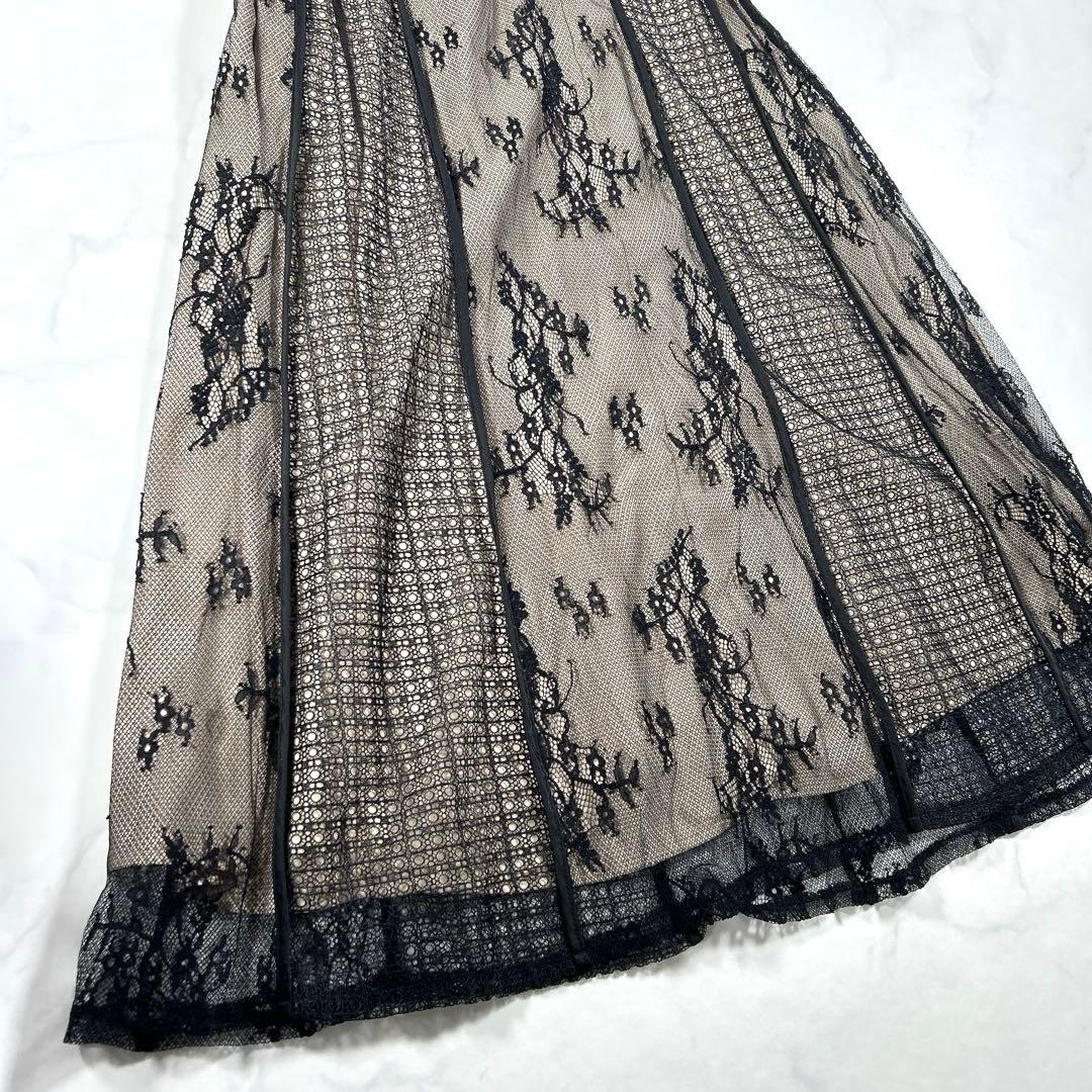 LAGUNAMOON　パネルレースワンピース　ドレス　お呼ばれ　ブラック　S