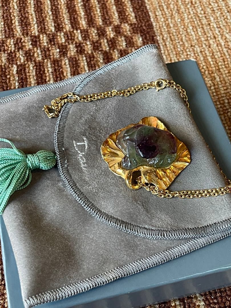 Daum ドーム　 Pate De Verre 蛙 Frog ネックレス