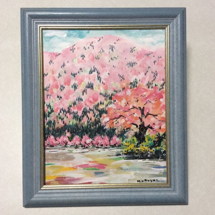 アクリル画（山桜）