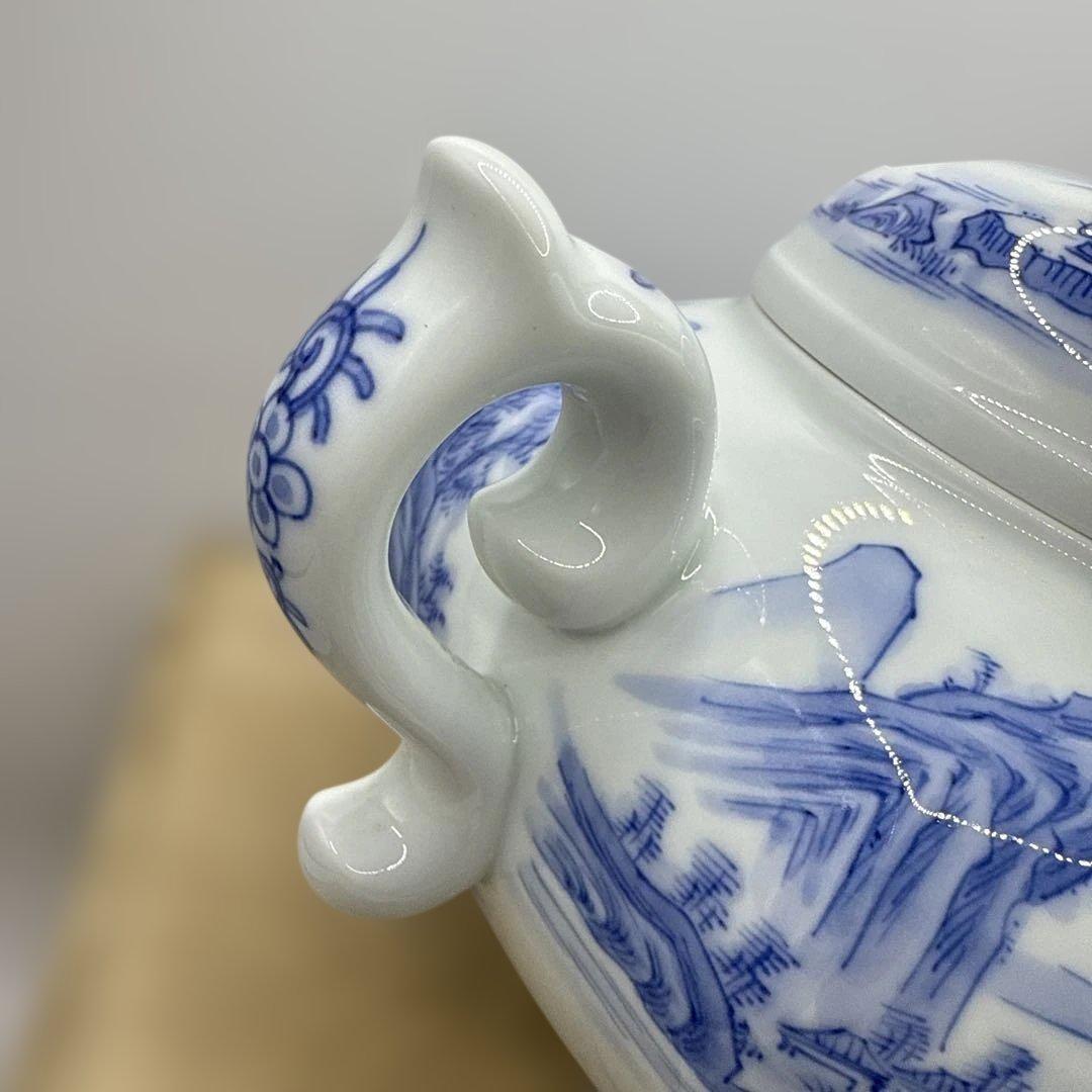 平戸嘉久正窯 青白磁 山水画 香炉