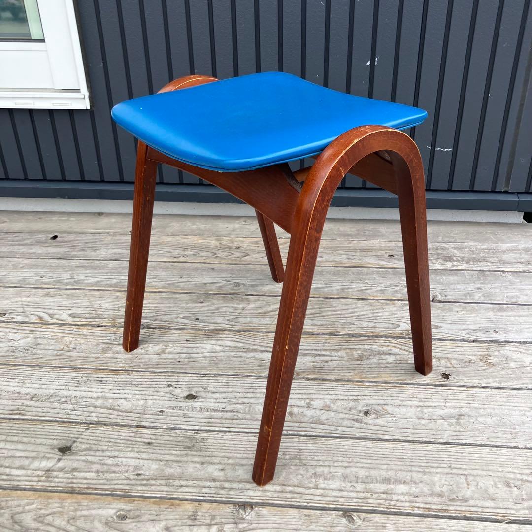 昭和レトロ 秋田木工 ミッドセンチュリー ベントウッドスツール 木製 古家具