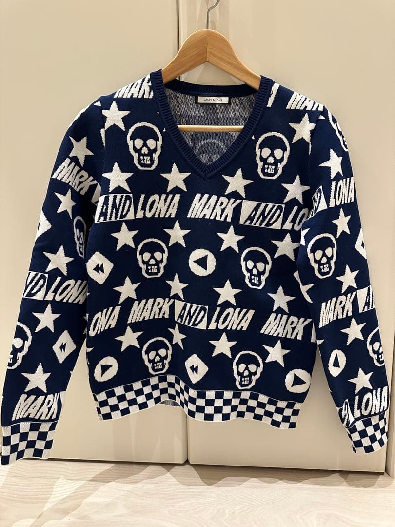 MARK & LONA スカル柄　ニット 38 レディース ゴルフ　美品