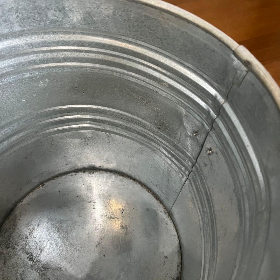 【アンティーク】蓋付き 持ち手付 ブリキ缶 バケツ ダストボックス 古道具