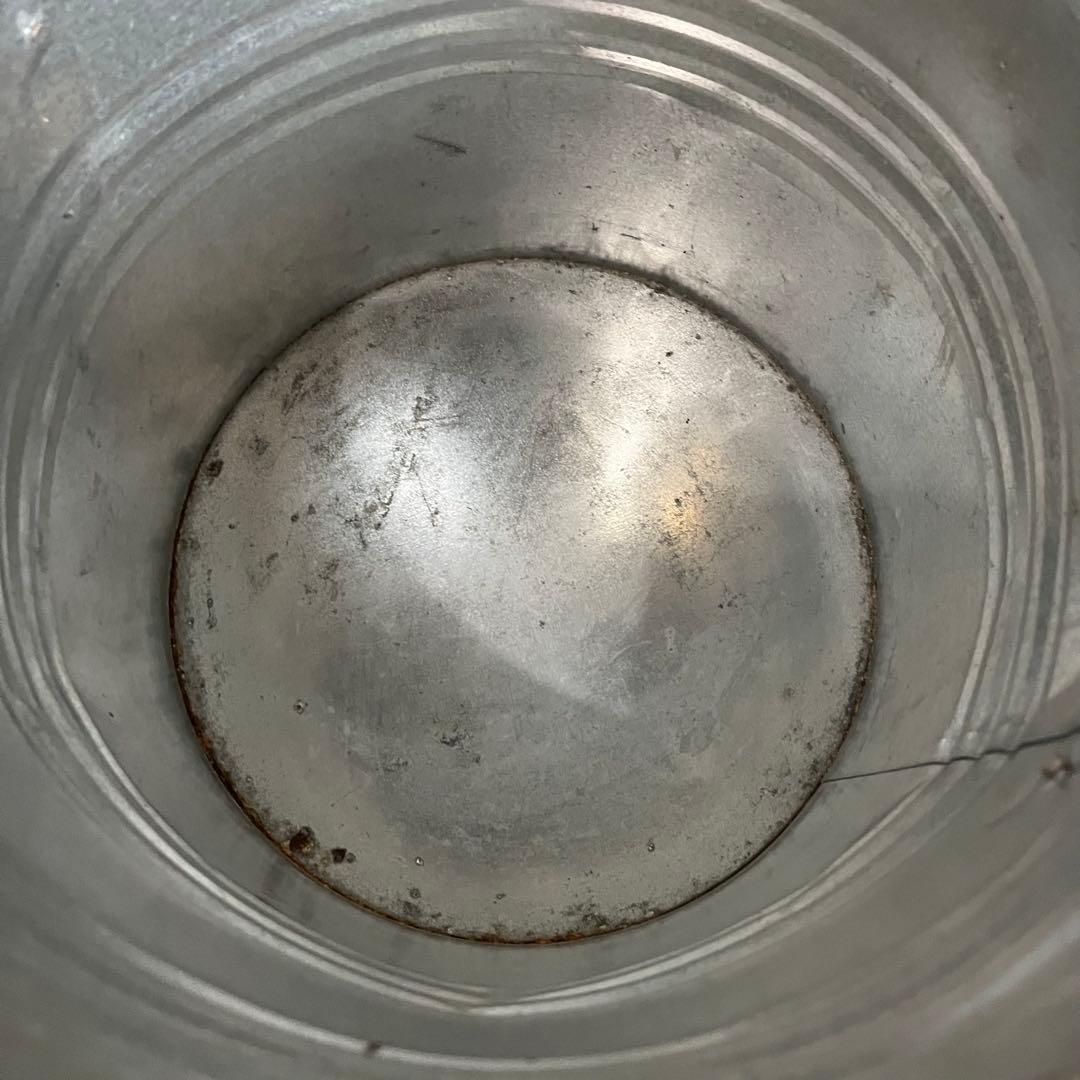 【アンティーク】蓋付き 持ち手付 ブリキ缶 バケツ ダストボックス 古道具