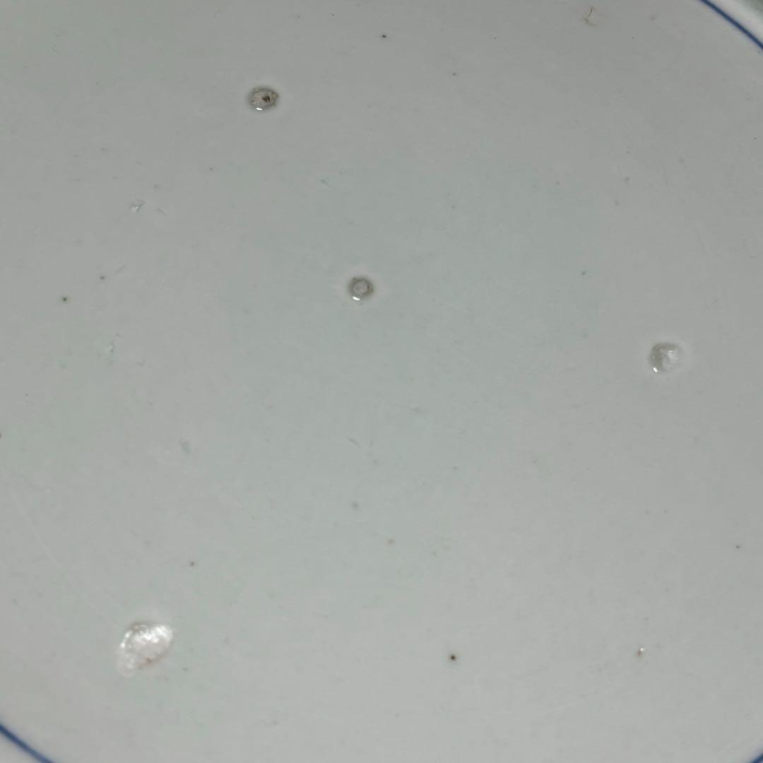 ★古伊万里・色絵 染付！亀甲に紅葉色絵 中央に山水 図柄 大鉢/大皿1点！★