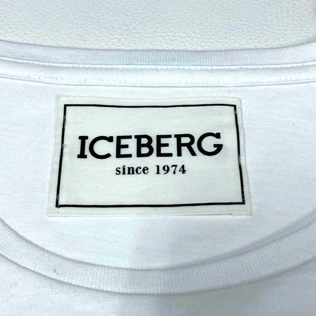 ICEBERG アイスバーグ ロゴ 5D 半袖Tシャツ 白 L イタリア製