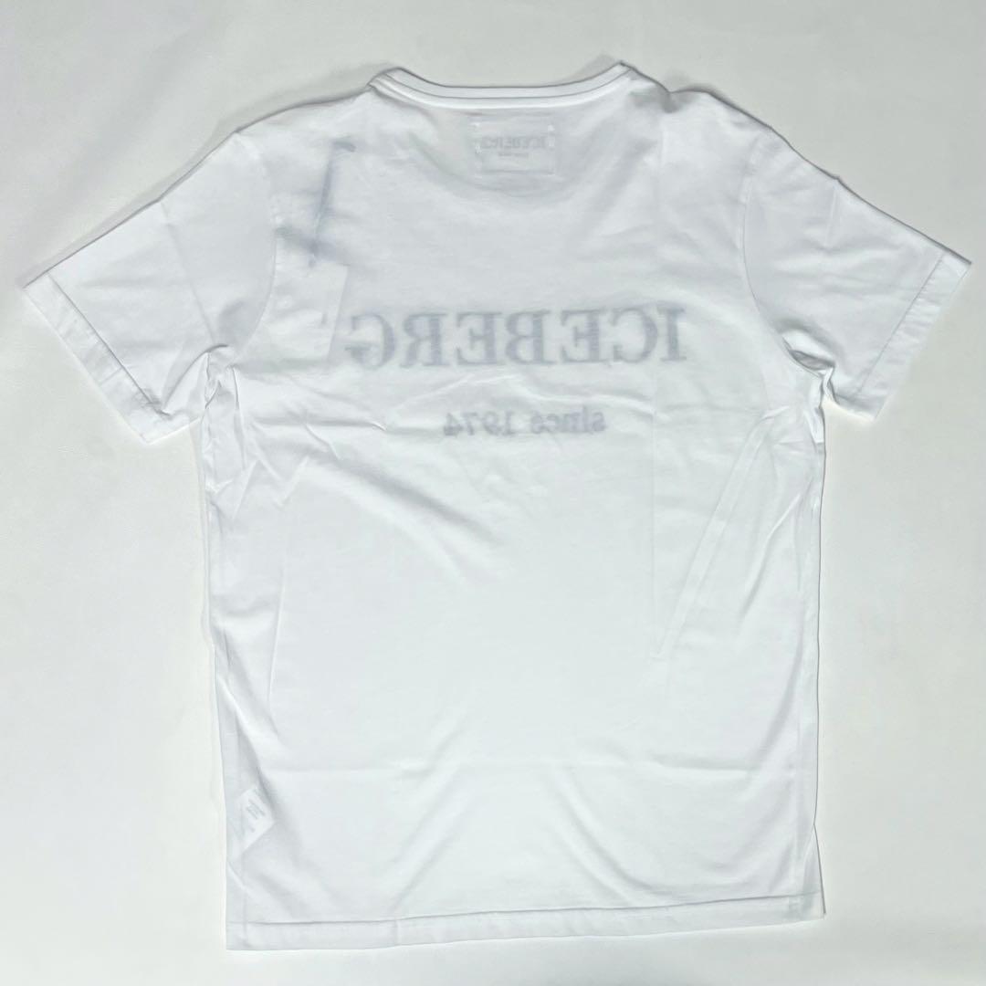 ICEBERG アイスバーグ ロゴ 5D 半袖Tシャツ 白 L イタリア製