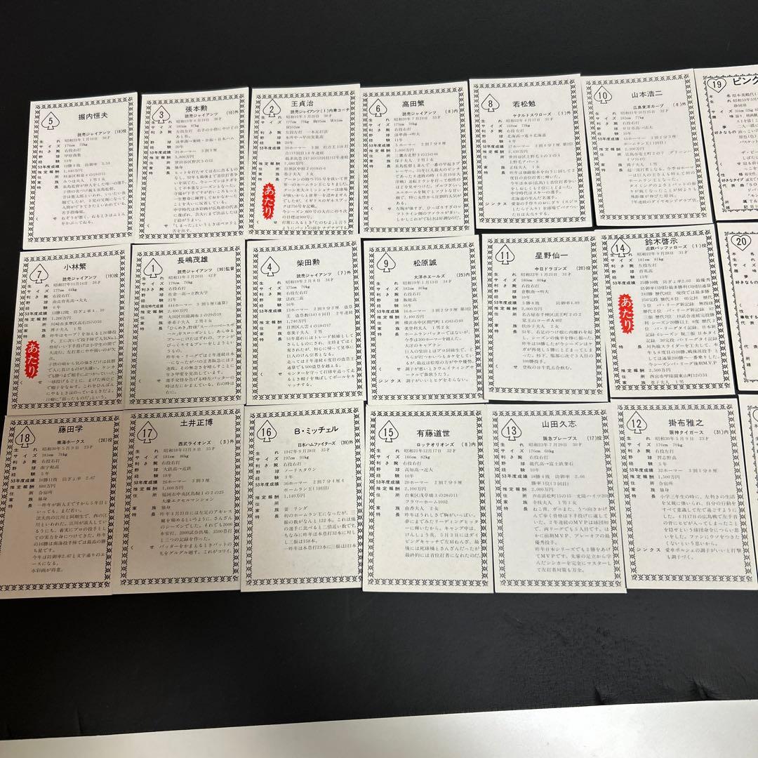 激レア　昭和レトロ　駄菓子屋くじ景品　野球アイドル似顔絵カード