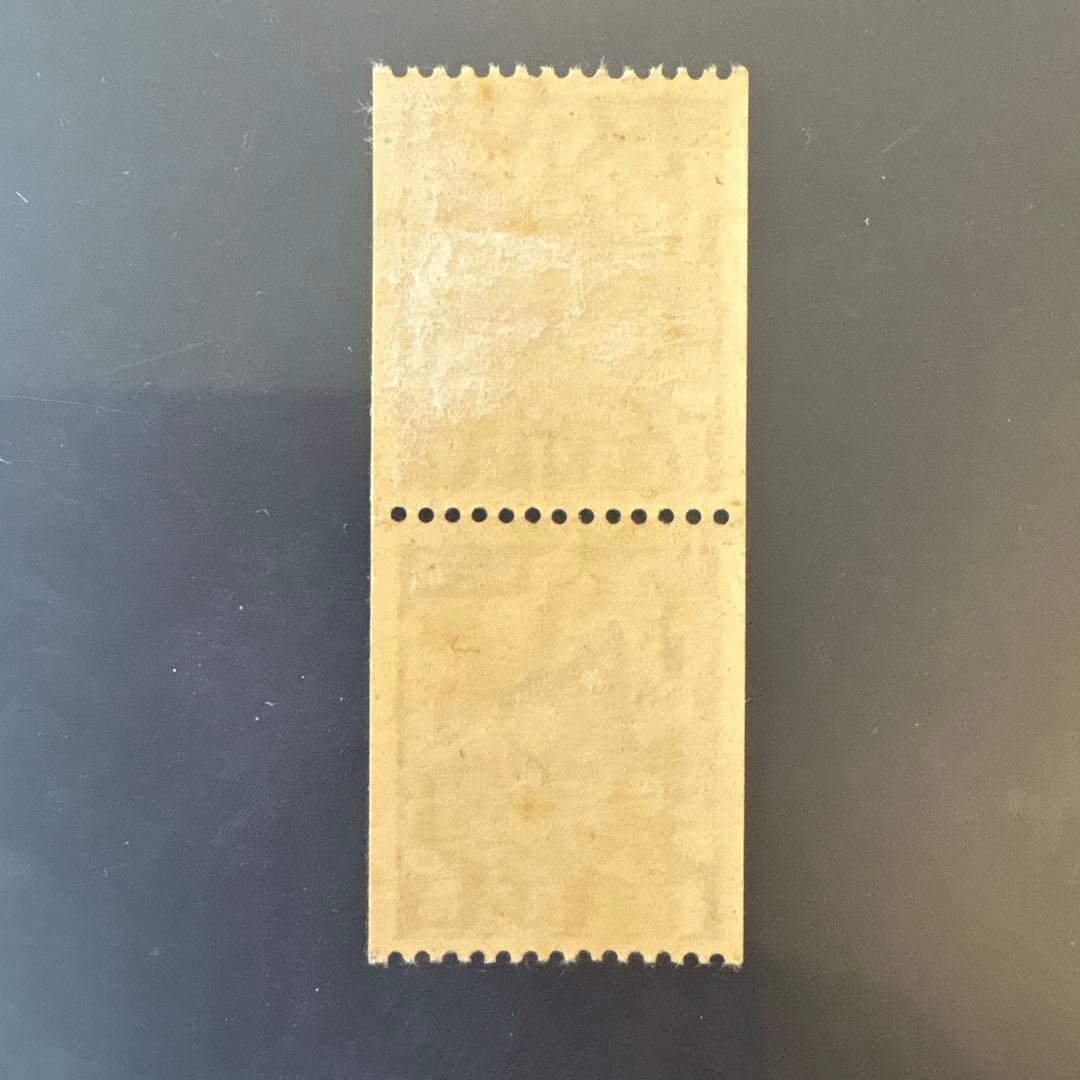 【銭単位切手】昭和コイル　春日大社　14銭　2枚縦ブロック　昭和13年