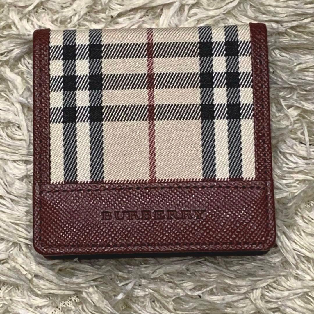 極美品✨バーバリー ノバチェック ケース サフィアーノ ボルドー